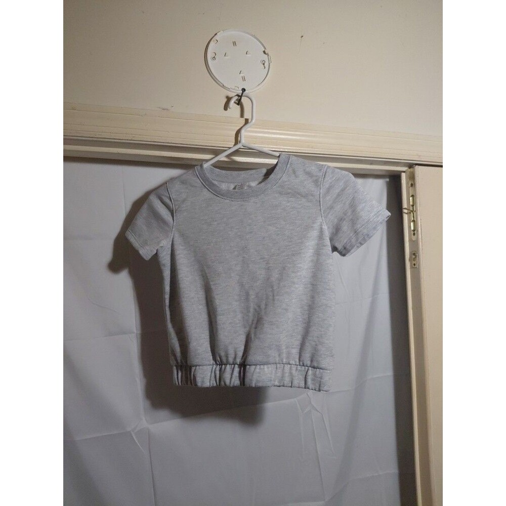 90 Degree By Reflex Girls Loop Terry Playdate Top Size L/12 Gray